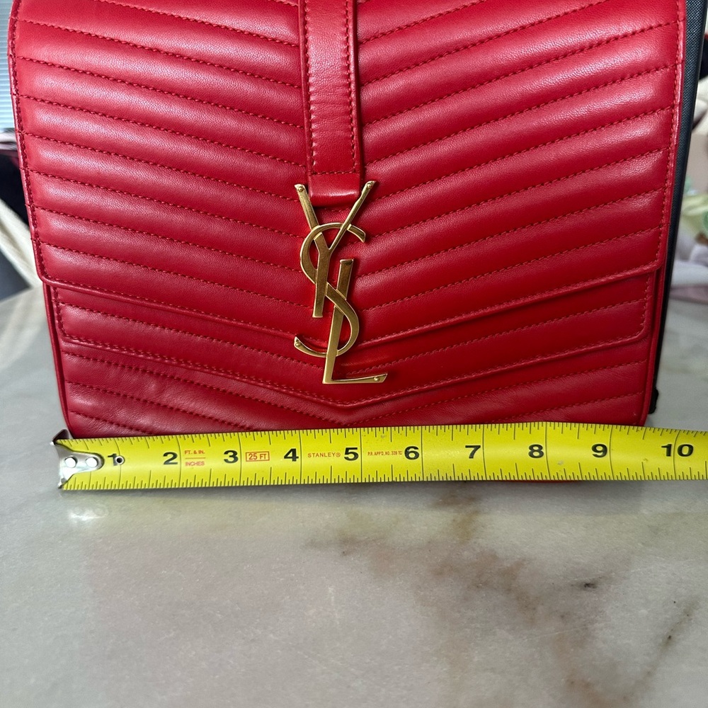 Saint Laurent Red Quilted Leather Bag - Picture 5 of 14